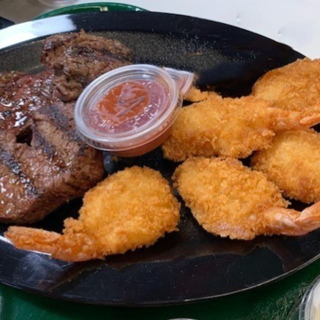 Tenderloin & Shrimp Dinner.