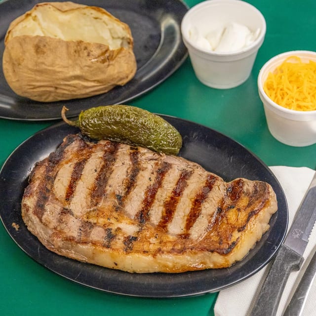 Rib Eye Steak Dinner.